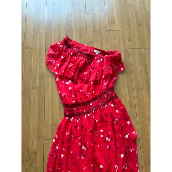 Joie Hafsa Off Shoulder Silk Red Dress - Women's XS - Picture 4 of 6